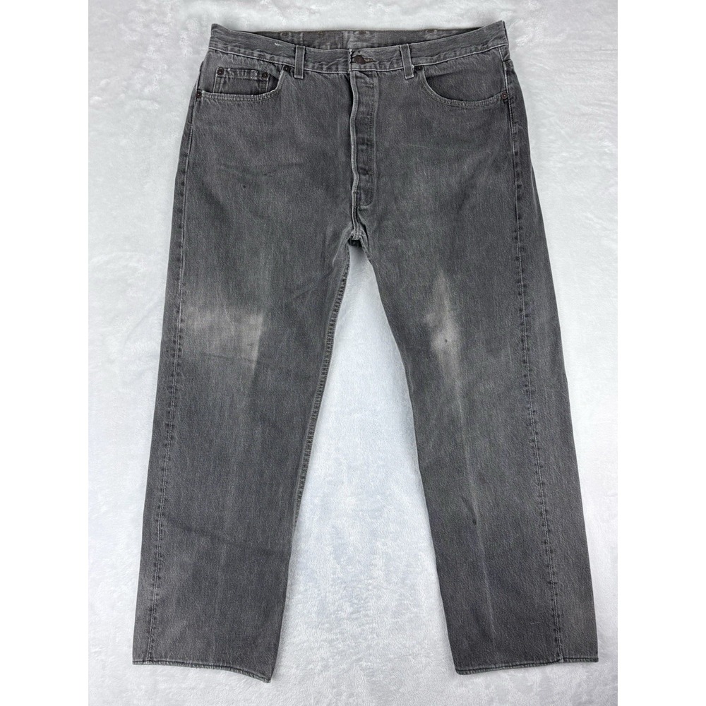 Levi's 501 Button Fly Denim Jeans Mens Gray Size 40x32 (38x30 Measured)